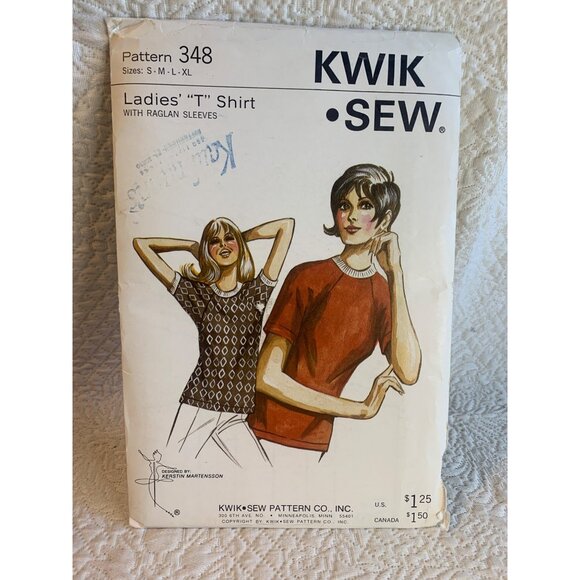 Kwik Sew Misses T Shirt Sewing Pattern sz S M L XL 348 - uncut - Picture 5 of 10